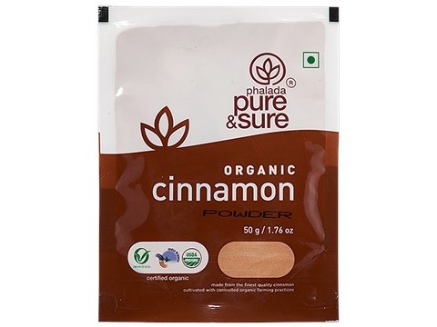 Phalada Pure & Sure Organic Cinnamon Powder - Warm Fragrance, Spicy Flavour, 50 g