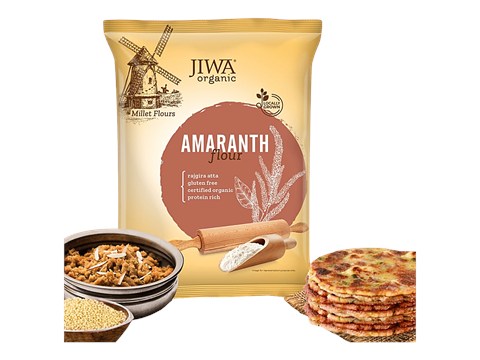 Jiwa Organic Amaranth Flour/Rajgira Atta - Natural & Gluten Free, 1 kg