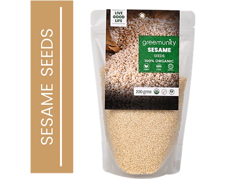 Greemunity Organic White Sesame Seeds, 200 g