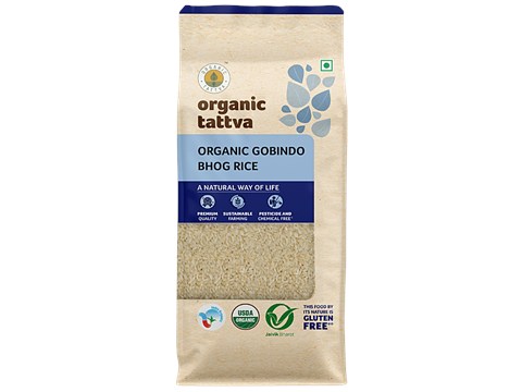 Organic Tattva Organic Gobindo Bhog Rice - Sticky, Vegan, Gluten-Free & No Additives, 1 kg