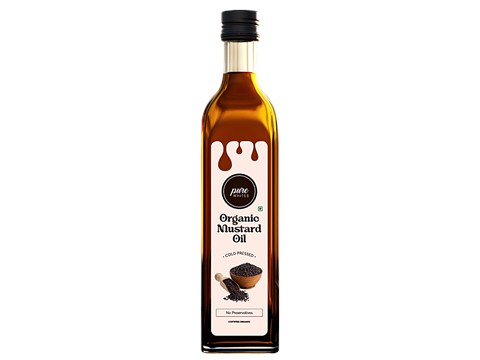 Pure Whites Cold Pressed Mustard Oil (Organic), 1 L