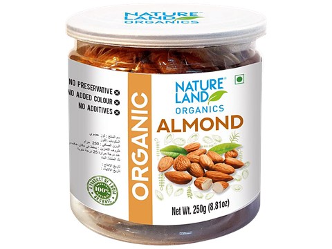 Natureland Organics Almond - Promotes Weight Loss, Rich In Vitamin E, 250 g