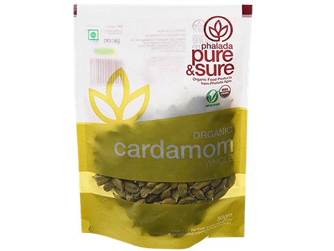 Phalada Pure & Sure Organic - Cardamom Whole/Elakki, 50g