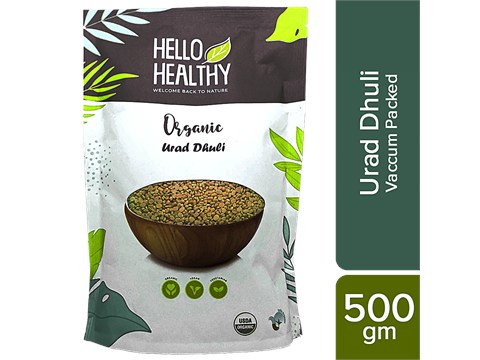 Hello Healthy Organic Urad Dhuli - Vegan, Rich In Proteins, Vitamin B, 500 g