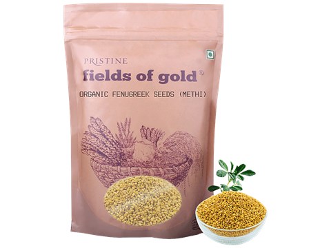 PRISTINE Fields Of Gold Organic Fenugreek Seeds Methi, 100 g