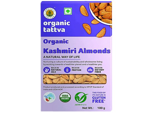 Organic Tattva Mamra Almonds - Rich In Nutrients, Vitamin E, 100 g