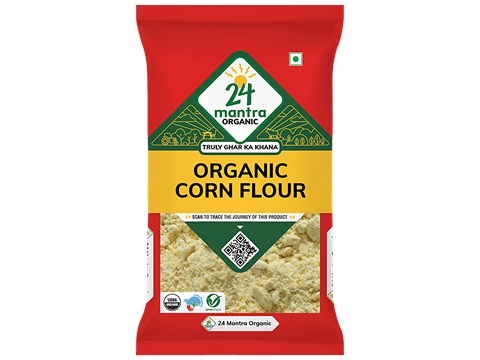 24 Mantra Organic Whole Corn Flour, 500 g