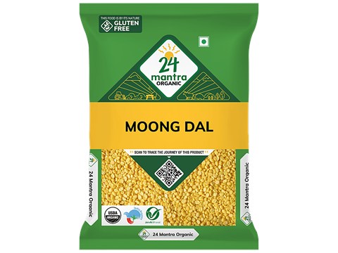 24 Mantra Organic Organic Yellow Moong Dal/Hesaru Bele, 1 kg