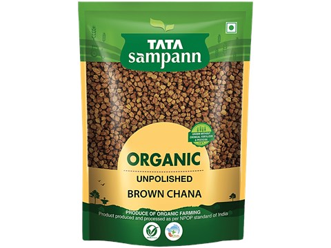 Tata Sampann Organic Unpolished Chana Kala, 500 g