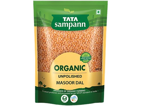 Tata Sampann OrganicMasoor Dal/Mysore Bele, 500 g