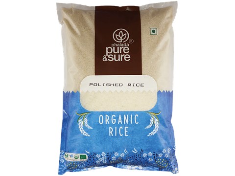 Phalada Pure & Sure Organic Polished Rice Sonamasoori - Fine Grains, 5 kg