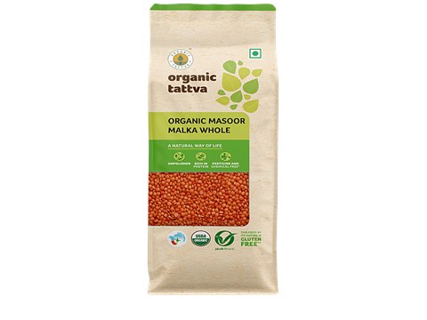 Organic Tattva Organic Masoor - Malka Whole, 500 g