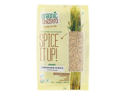 Organic Shastra Coriander/DhaniaWhole, 200 g