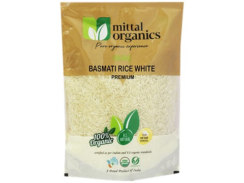 Mittal Organics Basmati Rice White - Premium, Natural & Pure, No Chemicals, Pesticide Free, 1 kg