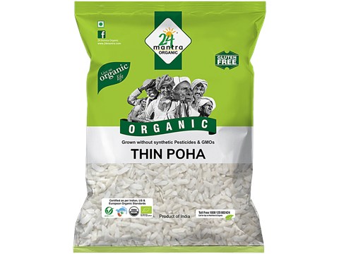 24 Mantra Organic Poha Thin White, 500 g