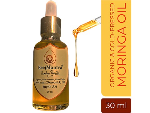 BeejMantra Moringa Oil - Organic, Cold-Pressed, Extra Virgin, 30 ml