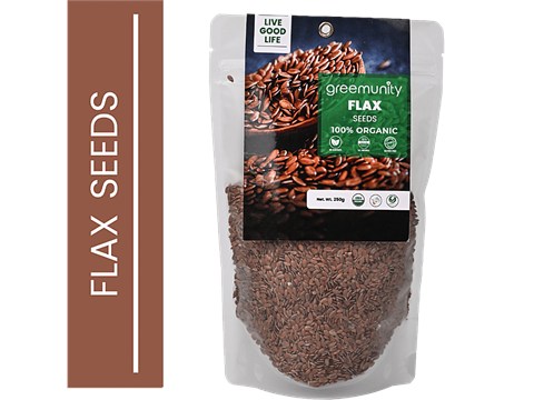 Greemunity Organic Flax Seeds, 250 g