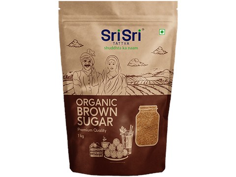Sri Sri Tattva Organic Brown Sugar, 1kg - Natural & Refined Cane Sugar - Premium Quality - Rich in Minerals, 1 kg