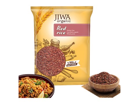 Jiwa Organic Red Rice - Natural & Gluten Free, Wholegrain, 1 kg