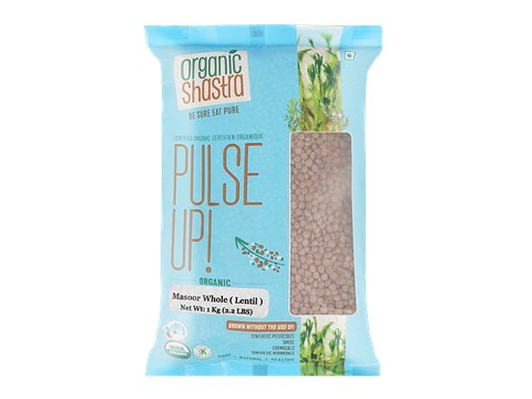 Organic Shastra Masoor Dal Whole, 1 kg