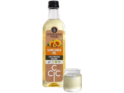 Conscious Food Sunflower Oil - Cold Pressed, Organic, 1 L