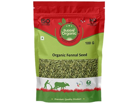 Bubble Organic Fennel Seed - Premium Quality, Saunf, 100 g