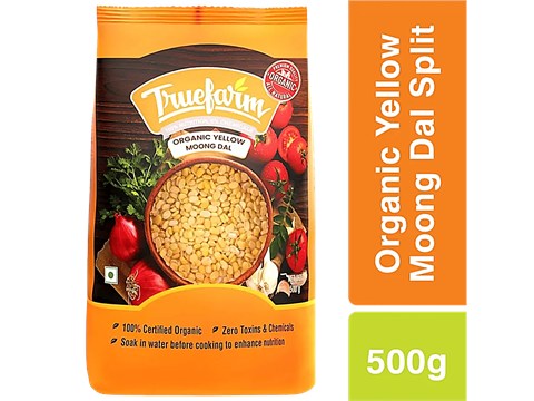 Truefarm Organic Yellow Moong Dal, 500 g
