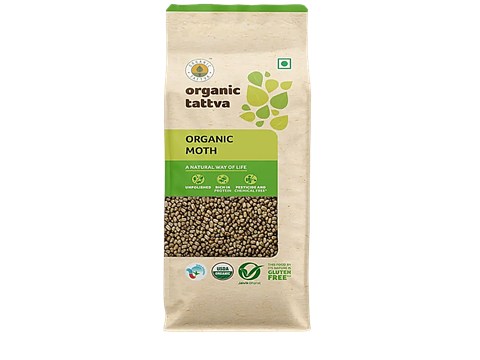 Organic Tattva Moth Unpolished Dal - Rich In Iron, Calcium & Protein, 500 g