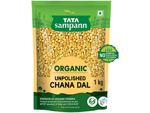Tata Sampann Organic UnpolishedChana Dal, 1 kg