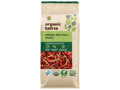 Organic Tattva Organic Red Chilli - Whole, 100 g