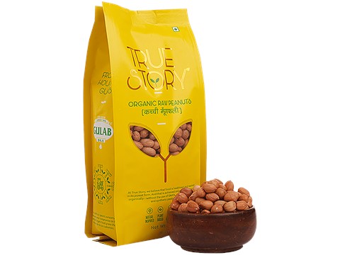 True Story Organic Raw Peanuts, 500 g