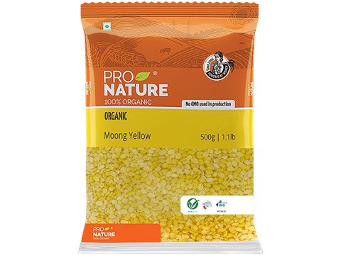 Pro Nature Organic Moong - Yellow, 500 g