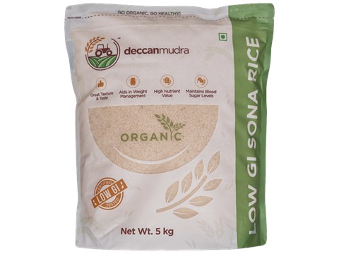 Deccanmudra Telangana Low GI Sona Rice - Organic, High In Nutrients, Maintains Blood Sugar Levels, 5 kg