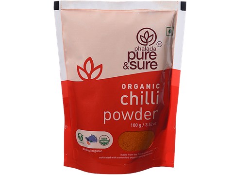 Phalada Pure & Sure Organic - Chilli Powder/Menasina Pudi, 100 g