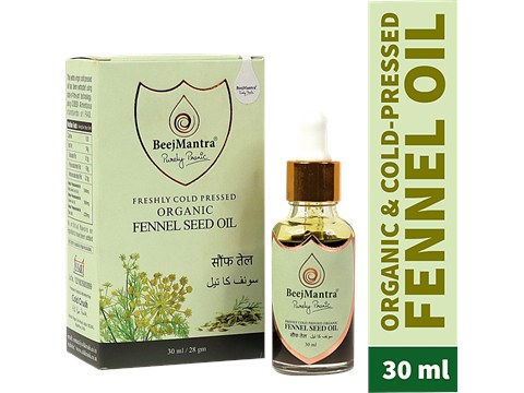 BeejMantra Fennel Seed Oil - Organic, Cold-Pressed, Rich In Vitamins & Minerals, 30 ml