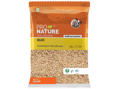 Pro Nature Organic - Brown Sonamasoori Rice/Akki, 5 kg