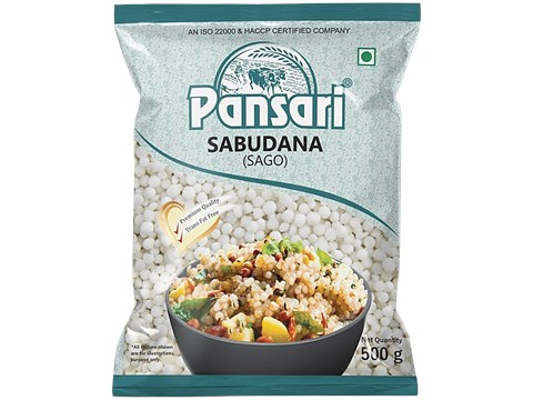 PANSARI Sabudana/ Sago/Tapioca Pearl - Trans Fat Free, 500 g