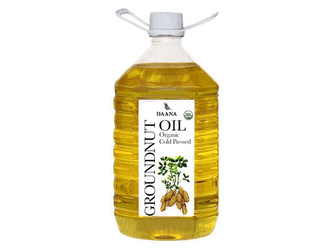 Daana Organic Oil - Groundnut, Cold Pressed, Single Origin, 5 L