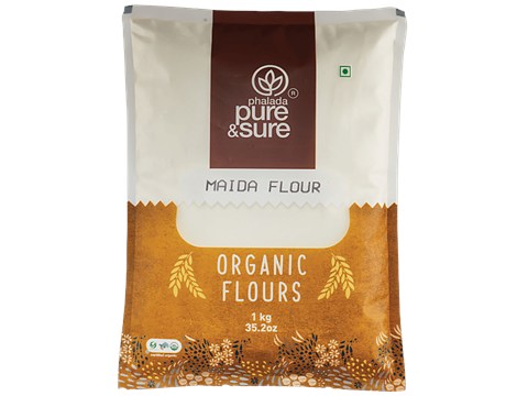 Phalada Pure & Sure Organic Maida Flour - Rich In Fibre & Vitamin, 1 kg