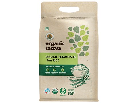 Organic Tattva Sonamasuri Rice/Akki - White Polished, 5 kg