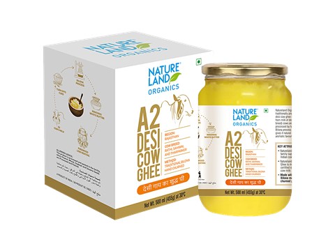 Natureland Organics A2 Desi Cow Ghee, 500 ml