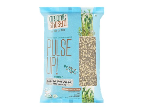 Organic Shastra Moong Split With Skin - Green Dal, 1 kg