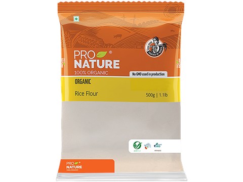 Pro Nature Organic Rice Flour/Chawal Atta, 500 g