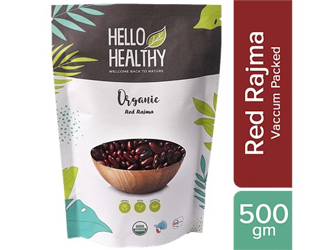 Hello Healthy Organic Red Rajma - Rich In Plant Based Protein, 500 g