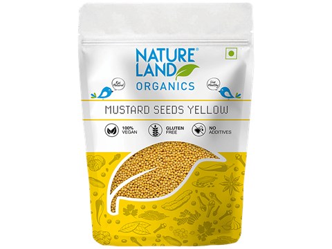 Natureland Organics Mustard Seeds Yellow, 150 g