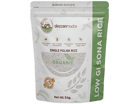 Deccanmudra Organic Single Polish Rice, 5 kg