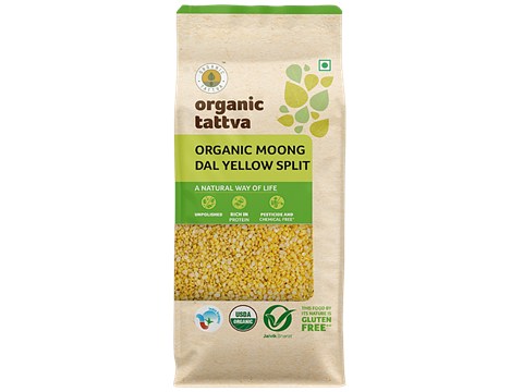 Organic Tattva Organic Moong Dal/Dhuli, 500 g