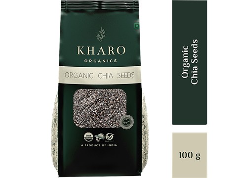 Kharo Organics Chia Seeds - Certified Organic, High Fibre, Omega 3 Rich, 100 g