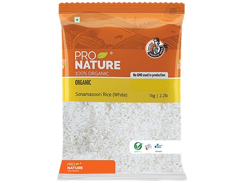 Pro Nature Organic - Sonamasoori Rice/Akki (White), 1 kg