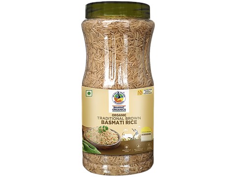 Bharat Organics Organic Traditional Brown Basmati Rice, 1 kg